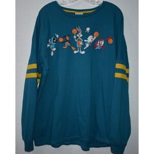 LOONEY TUNES Size XL VTG 90s SPACE JAM SQUAD T-Shirt Top Jersey Bugs Bunny Team
